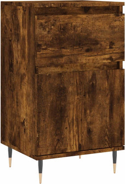 vidaXL - Dressoir - 40x35x70 - cm - bewerkt - hout - gerookt - eikenkleurig