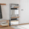 vidaXL Schoenenkast met spiegel 4-laags 63x17x134 cm grijs sonoma