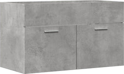 vidaXL - Wastafelkast - 80x38,5x46 - cm - spaanplaat - betongrijs