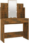 vidaXL - Kaptafel - met - LED-verlichting - 96x40x142 - cm - gerookt - eikenkleur