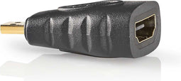 Nedis HDMI-Adapter - HDMI Micro-Connector - HDMI Output - Verguld - Recht - ABS - Antraciet - 1 Stuks - Window Box