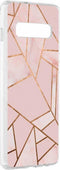 Hoesje Geschikt voor Samsung Galaxy S10 Plus Hoesje Siliconen - Design Backcover siliconen - Meerkleurig / Pink Graphic