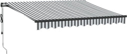 vidaXL - Luifel - automatisch - uittrekbaar - LED - 300x250 - cm - antraciet - en - wit