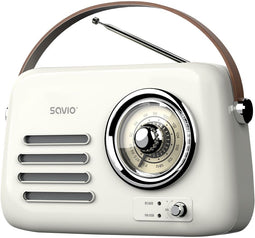 Savio RS-02 - Draagbare Radio - FM-Radio Bluetooth 5.3 - Wit