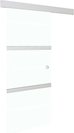 vidaXL - Schuifdeur - 90x212 - cm - ESG-glas - en - aluminium - zilverkleurig