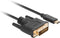 Lanberg CA-CMDV-10CU-0018-BK - Kabel USB C naar DVI-D - 1,8 m - Zwart