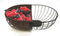 Fruitschaal/fruitmand metaal met inzetbakje zwart 30 x 20 cm - Fruitschalen/fruitmanden - Draadmand van metaal