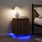vidaXL - Nachtkastje - met - LED-verlichting - 38x34x50 - cm - bruin - eiken