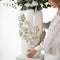 Riviera Maison Vaas Wit Aardewerk bloemenvaas - Rose hoge vaas met 3D bloemenprint