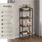 tectake® Ladderrek - Wandrek - 4 Houten Planken - Industrieel Design - Zwart Metalen Frame - 57,5 x 34 x 138 cm