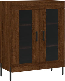vidaXL - Dressoir - 69,5x34x90 - cm - bewerkt - hout - bruin - eikenkleur