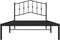 vidaXL - Bedframe - met - hoofdbord - metaal - zwart - 107x203 - cm