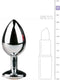 Metalen Buttplug met Zilveren Diamant - M