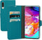 Mobiparts Galaxy A70 - Wallet Case - Saffiano motief - Blauw