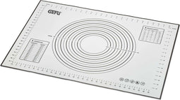 Bakmat met maatschaal en omrekentabel, Siliconen & Glasvezelgaas, 70 cm x 50 cm, Wit - GEFU | PAD