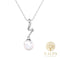 Yolora Dames Ketting - Parel en Kalpa Camaka Kristallen - 18K Wit Verguld - Zilverkleurig