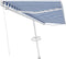 vidaXL - Luifel - vrijstaand - handmatig - uittrekbaar - 500x350 - cm - blauw - en - wit