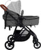 vidaXL - Kinderwagen - 3-in-1 - staal - antracietkleurig - en - zwart