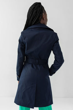 Waterproof Tailored Trenchcoat Navy - Matte