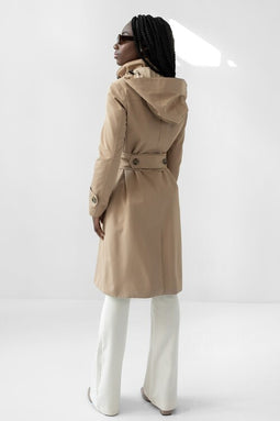 Waterproof Waistbelt RainCoat - Beige