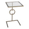 PTMD Bryz Square Side Table - 30 x 30 x 50 cm - Metal/Glass - Gold