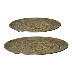 PTMD Katja gold metal bowls set of two size in cm: 52 x 52 x 4