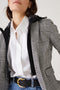 Jacket with zip off hood -black and white check