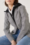 Jacket with zip off hood -black and white check