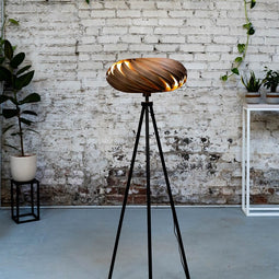 GOFURNIT Floor lamp 'Veneria' in walnut