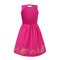 Hot Pink Dress with Cutout Back and Hand Block Print