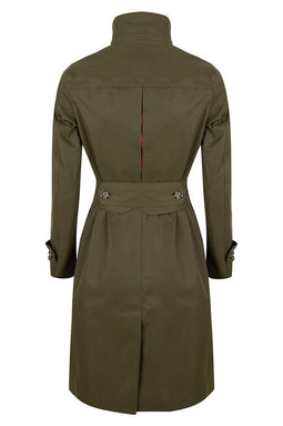 Waterproof Waistbelt Rain Coat - Forest Green