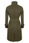 Waterproof Waistbelt Rain Coat - Forest Green