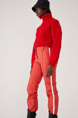 Water-Resistant Rain Pants - Red - White Stripe