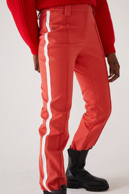 Water-Resistant Rain Pants - Red - White Stripe