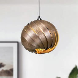 GOFURNIT Hanging lamp 'Mela' in walnut wood