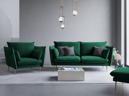 Micadoni Velvet Sofa "Agate" 2 Seats