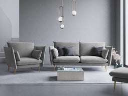 Micadoni Velvet Sofa "Agate" 3 Seats