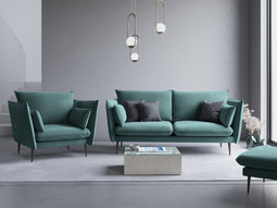 Micadoni Velvet Sofa "Agate" 3 Seats