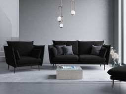 Micadoni Velvet Armchair "Agate" 1 Seat