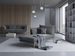 Micadoni Velvet Chaise Longue Left "Agate" 1 Seat