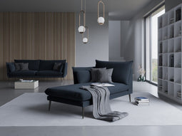 Micadoni Velvet Chaise Longue Left "Agate" 1 Seat