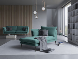 Micadoni Velvet Chaise Longue Left "Agate" 1 Seat