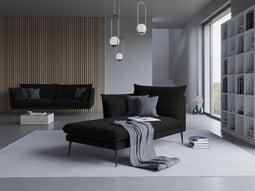 Micadoni Velvet Chaise Longue Left "Agate" 1 Seat