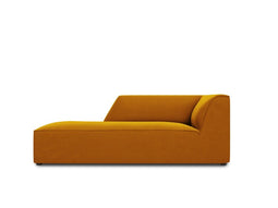 Micadoni Velvet Chaise Longue Left "Ruby" 1 Seat
