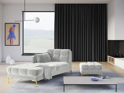 Micadoni Velvet Chaise Longue Left "Mamaia" 1 Seat