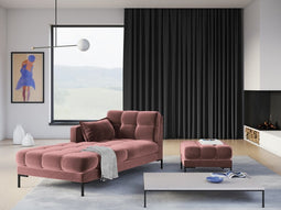 Micadoni Velvet Chaise Longue Left "Mamaia" 1 Seat