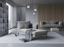 Micadoni Velvet Chaise Longue Right "Agate" 1 Seat