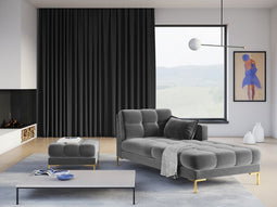 Micadoni Velvet Chaise Longue Right "Mamaia" 1 Seat