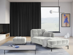 Micadoni Velvet Chaise Longue Right "Mamaia" 1 Seat