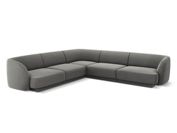 Micadoni Velvet Symmetrical Corner Sofa "Miley" 5 Seats